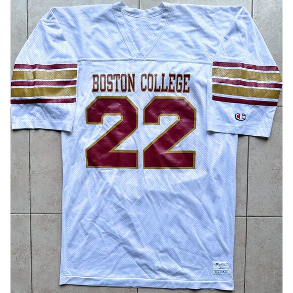 Doug FLUTIE #22 Boston College Eagles 80s CHAMPION jersey L white NCAA vintage - Picture 3 of 9